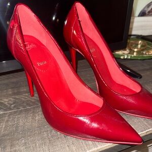 Christian Louboutin Brand New Red Sporty Kate 100mm Red Patent Pointed